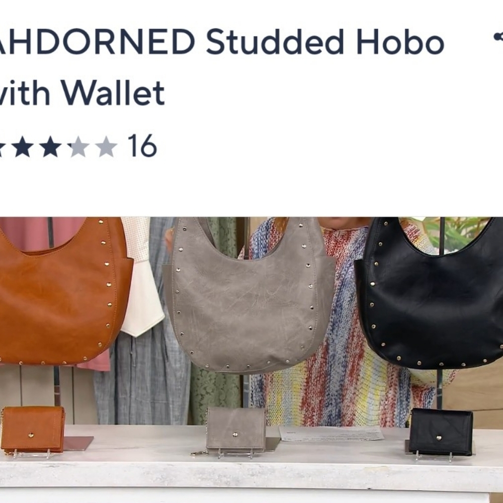 AHDORNED Camel Studded Hobo with Wallet - Picture 2 of 7
